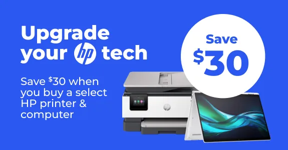 Upgrade your HP tech. Save $30 on select HP printer and computer