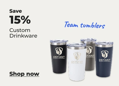 Shop now:Save an Extra 15% On All Custom Drinkware