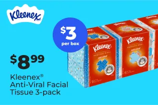 Image of Kleenex brand 3-pack tissues