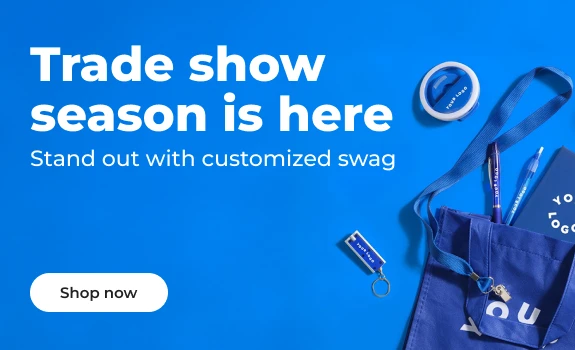 Shop now: Tradeshow season custom swag