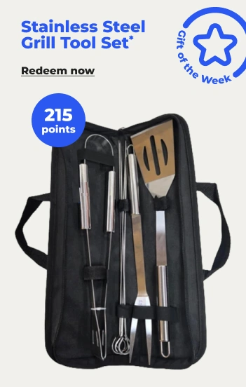 Redeem now: Stainless Steel Grilling Tools Set w/ 215 pts