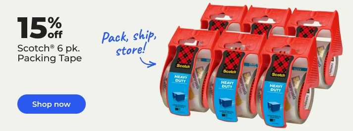 Shop now: Scotch packing tape 15% off 6 pack