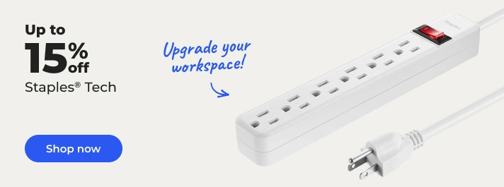 Shop now: Save up to 15% on Staples Tech