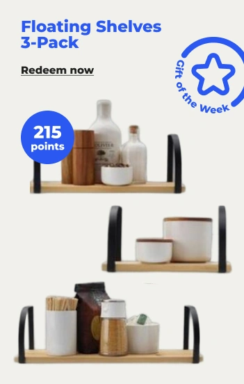 Redeem now: Floating Shelves 3-Pack with 215 points
