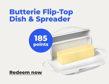 Redeem now: Butterie dish & spreader with 185 points