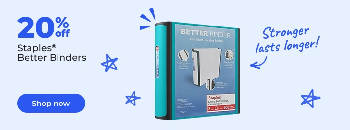 Shop now: 20% Off Staples Brand Better Binders