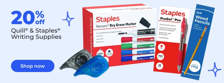 Shop now: 20% Off Quill Staples writing supplies