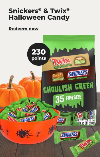 Redeem now: Ghoulish Green Halloween Candy with 230 points