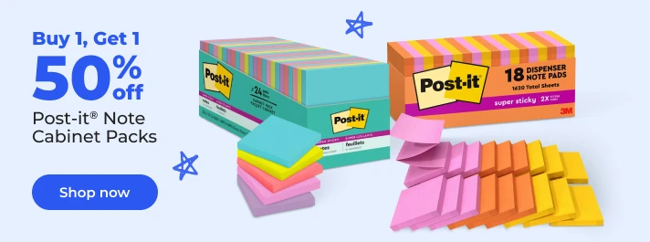 Shop now:Buy 1 get 1 50% off Post-it Notes packs