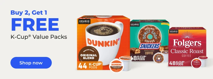 Shop now: Buy 2 get 1 K-Cup value packs