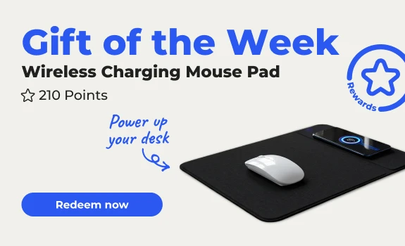 Redeem Now: Gift of the Week wireless mouse pad 201 pts