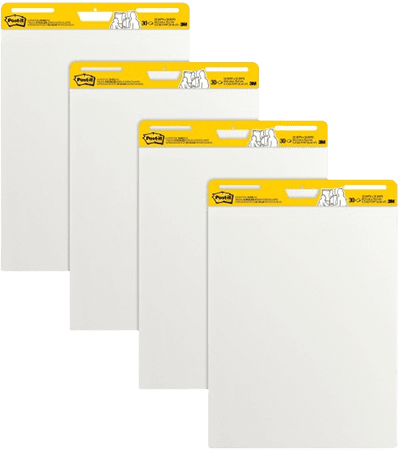 Post-it Super Sticky Easel Pad, 25" x 30", 30 Sheets/Pad, 4 Pads/Pack (559-VAD-4PK)