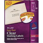 Avery 3-1/3x4" Clear Laser Labels