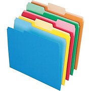 Pendaflex(r) Colored File Folders; Letter-Size, 1/3-Cut, Assorted-Red,Blue,Yellow,Bright Green,Orange