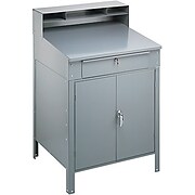 Tennsco Steel Cabinet Shop Desk, Medium Gray SR58MGY