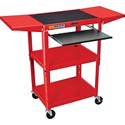Luxor Red Steel Multi-Media Cart w/Keyboard