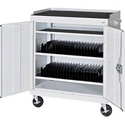 White Mobile Tablet Storage Cart; 43x36x24