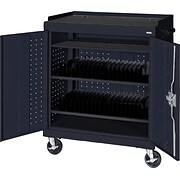 Navy Blue Mobile Tablet Storage Cart; 43x36x24