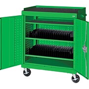 Primary Green Mobile Tablet Storage Cart; 43x36x24