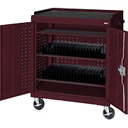 Burgundy Mobile Tablet Storage Cart; 43x36x24