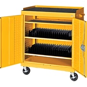 Yellow Mobile Tablet Storage Cart; 43x36x24