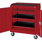 Red Mobile Tablet Storage Cart; 43x36x24