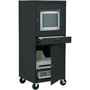 Black Mobile Security Computer Cabinet by EDSAL