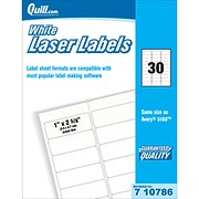 Quill 1x2-5/8" White Laser Labels