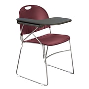 KFI (r) Seating Polypropylene Sled Base Chair With Right Hand P-Shaped Writing Tablet; Burgundy, 4/Ct