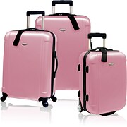 Traveler's Choice(r) TC2400 FREEDOM 3-Piece Hard-Shell Spin/Rolling Travel Luggage Set; Dusty Rose