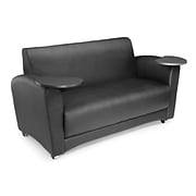 OFM Interplay Polyurethane Double Seat Tablet Sofa; Black