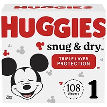 Huggies Snug & Dry Diapers, Size 1, 108 CT (54645)