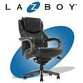 La-Z-Boy Delano Ergonomic Leather Executive Big & Tall Chair, 400 lb. Capacity, Jet Black/Gray (CHR1