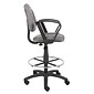 Boss Deluxe Posture Fabric Drafting Stool with Swivel Base, Gray (B1617-GY)