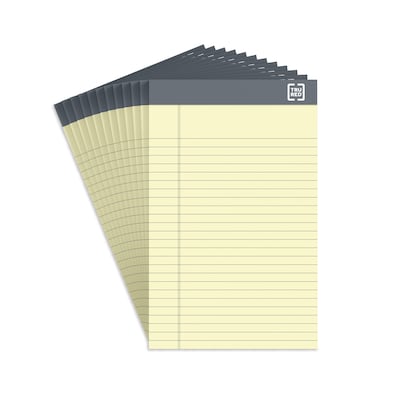 TRU RED™ Notepads, 5 x 8, Narrow Ruled, Canary, 50 Sheets/Pad, 12 Pads/Pack (TR57359)