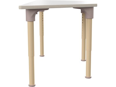 Flash Furniture Bright Beginnings Hercules Trapezoid Table, 47" x 20.75", Height Adjustable, Beech/White (MK-ME088028-GG)