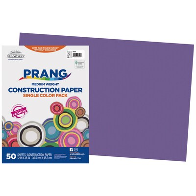 Prang 12" x 18" Construction Paper, Violet, 50 Sheets/Pack (P7207-0001)