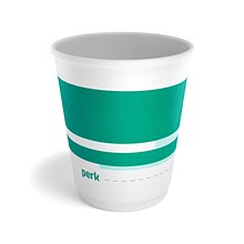 Perk™ Insulated Double Wall Paper Hot Cup, 10 oz., White/Teal, 480/Carton (PK59482CT)