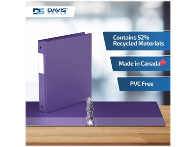 Davis Group Premium Economy 1" 3-Ring Non-View Binders, Purple, 6/Pack (2311-69-06)