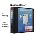 Staples® Better 4 3 Ring View Binder with D-Rings, Black (44103)