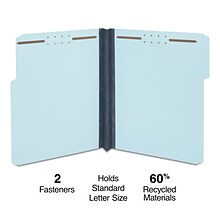 Staples® Pressboard Classification Folders, 2 Expansion, Letter Size, Blue, 25/Box (TR384868/384868