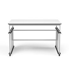 Luxor 32-38H Adjustable Standing Modular Makerspace and Science Lab Table, White (DTTB001)