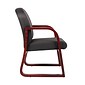 Boss Office Products B9570 Series Mahogany Frame Guest Armchair; Black