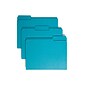 Smead File Folder, 1/3-Cut Tab, Letter Size, Teal, 100/Box (13143)