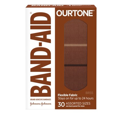 Band-Aid Brand OurTone Adhesive Bandages, BR55, 30/Count (119586)