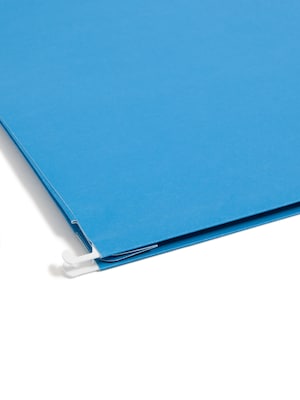 Smead Hanging File Folders, 1/5-Cut Adjustable Tab, Letter Size, 2" Expansion, Sky Blue, 25/Box (64250)