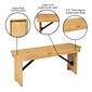 Flash Furniture HERCULES Solid Pine 2-Seat Folding Farm Bench, Light Natural (XAB40X12LN)