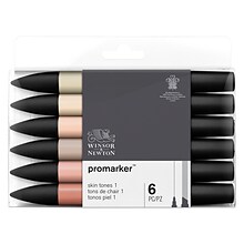 Winsor & Newton ProMarker Skintones Set 1 Alcohol-Based Marker, Twin Tip, Assorted Colors (28075)