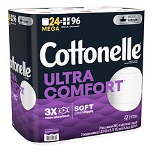 Cottonelle Ultra ComfortCare 2-Ply Standard Toilet Paper, White, 268 Sheets/Roll, 24 Mega Rolls/Pack