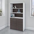 Bush Business Furniture Jamestown 66H 5-Shelf Bookcase with Adjustable Shelves, Storm Gray/White La